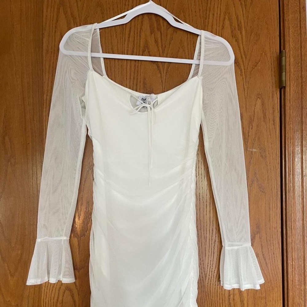 Princess Polly White Long Sleeve Dress